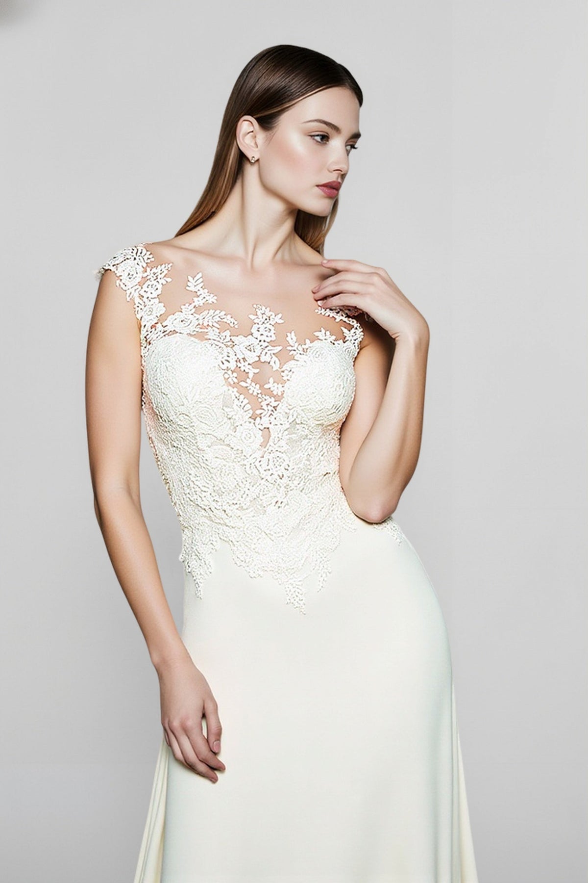 2024 Cap Sleeve Applique Sheath Bohemian Lace Dress