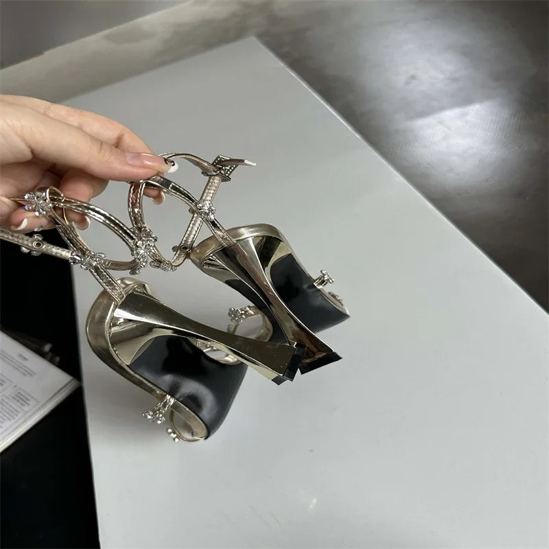 Summer Narrow Band Buckle Strap Women High Shoes Square Toe Party Dress Low Heel Pumps