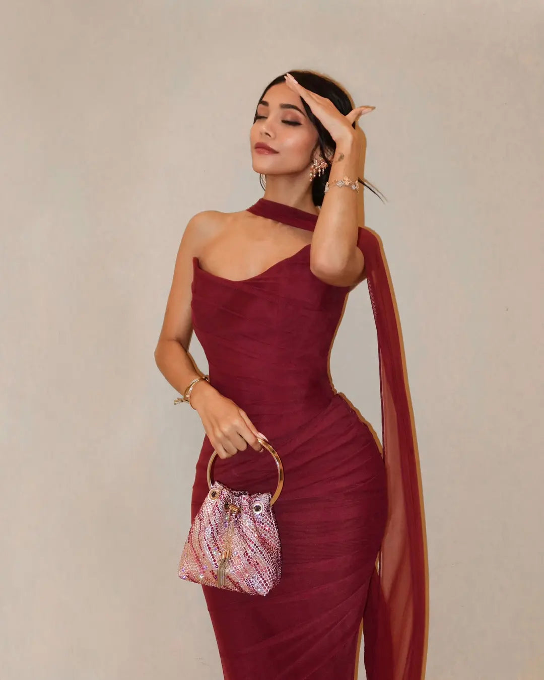 Bindi | Women's Strapless Maxi Dress with Scarf