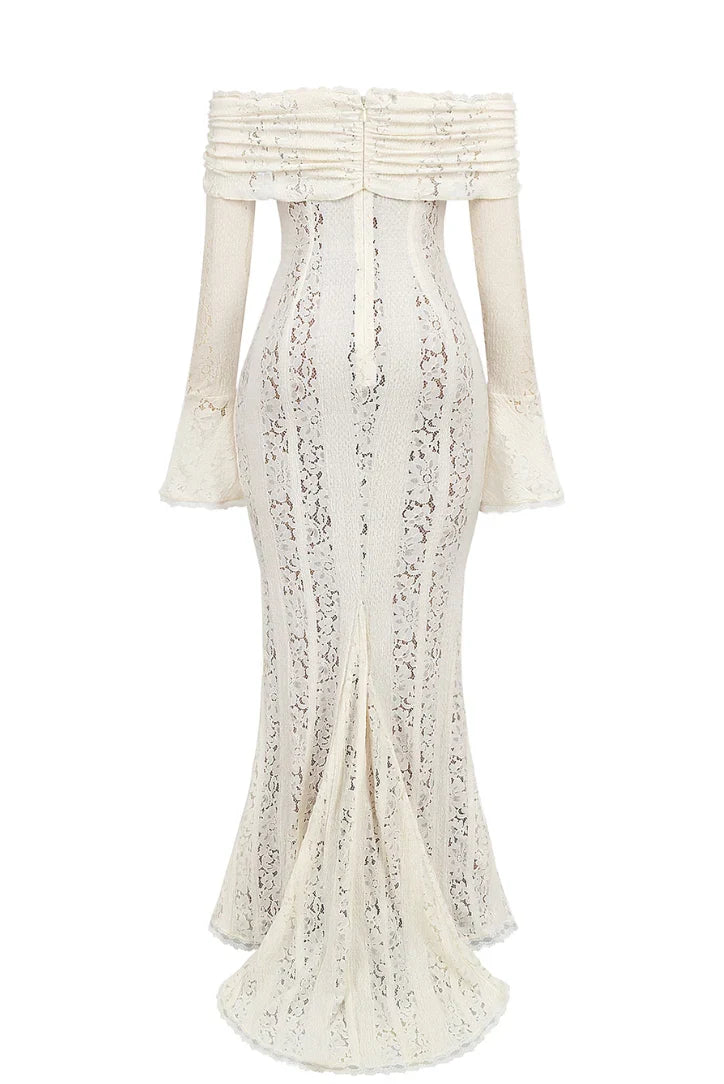 Lucy | Women's Lace Off-Shoulder Maxi Dress