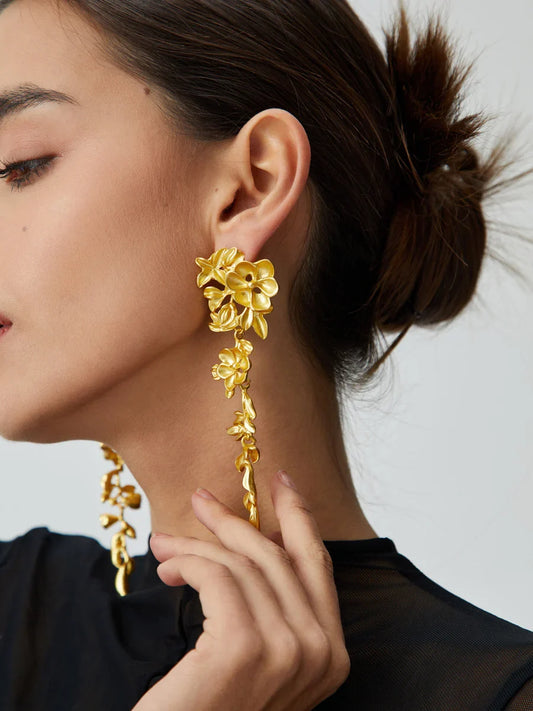 Luna | Women's Flowery Fringe Earrings