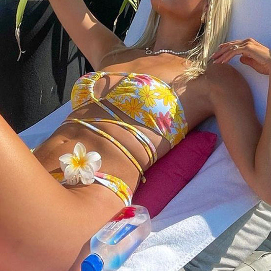 Heidi Floral Strappy Bikini Set