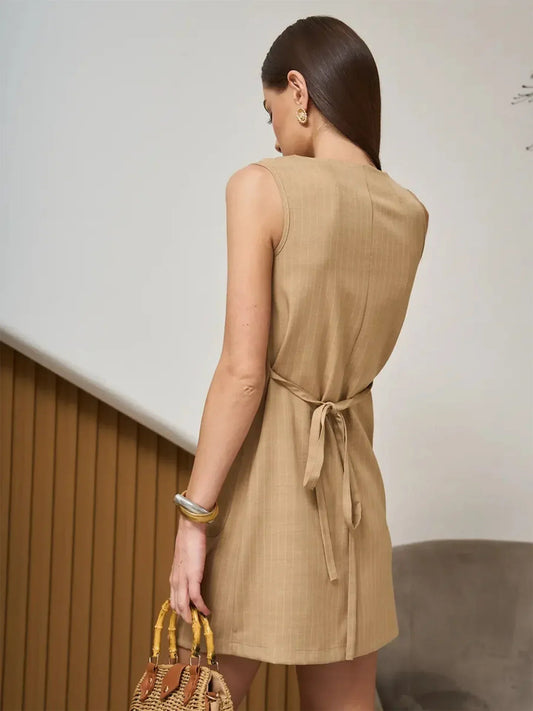 Women’s Sleeveless Button Front Romper