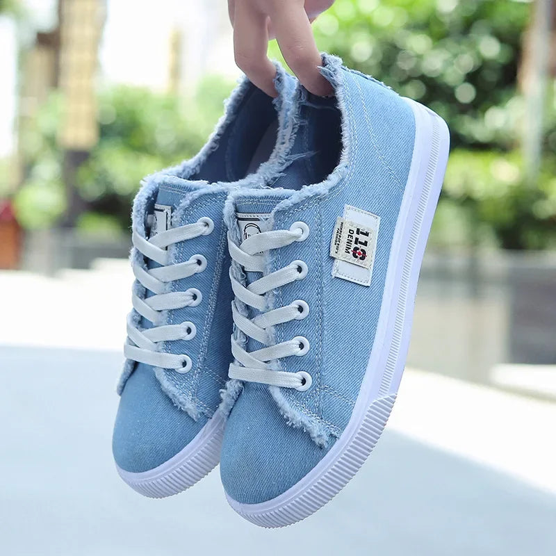 Women Spring Autumn Outdoor Walking Canvas Shoes Fall 2024 New Small White Jogging Sneakers Girls Student Sports Flat Trainer