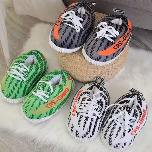 Unisex Sneaker Slippers Warm Plush House Shoes