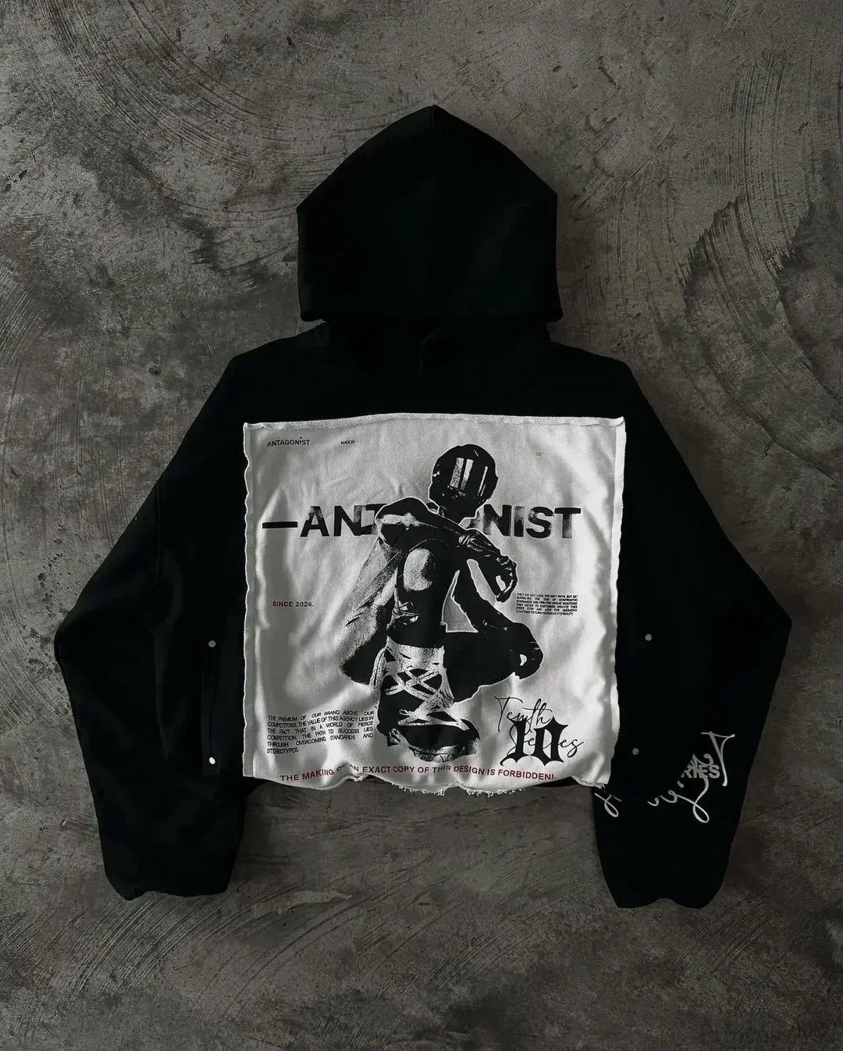 Distressed Cotton Gothic Sweatshirt