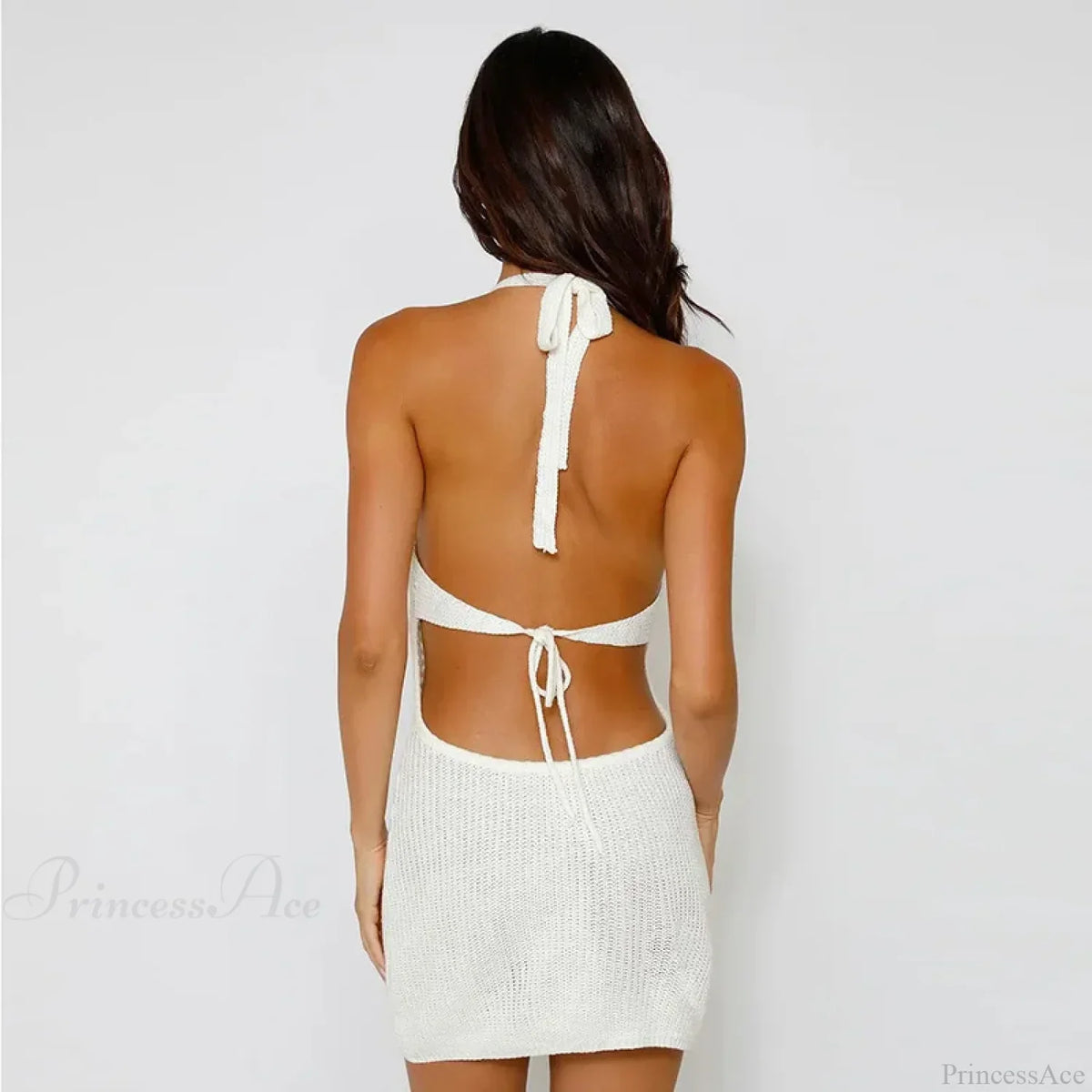 Hollow Out Knitted Slim Vacation Dress