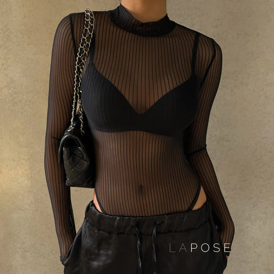 Brienne Backless Mesh Romper