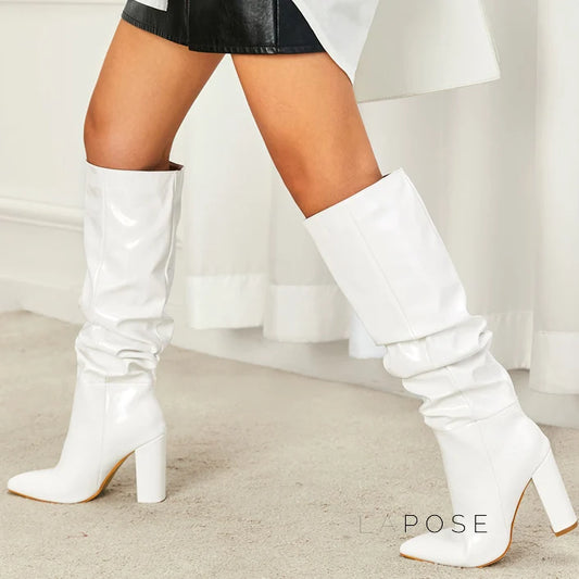 Emree Patent Block Heel Boots