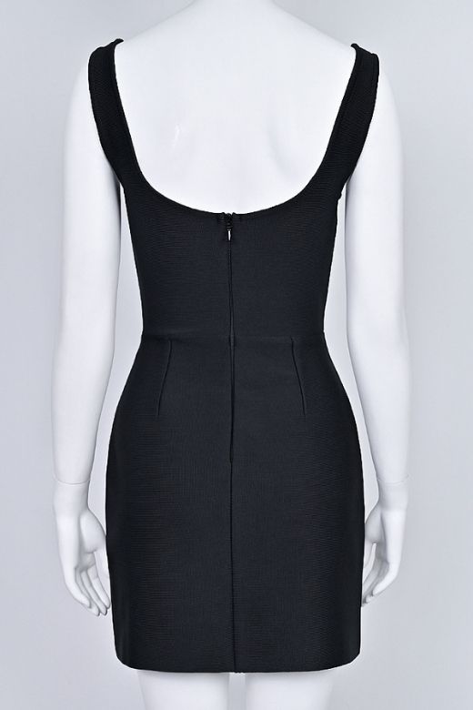 Classic Black Sweetheart Neck Beaded Floral Waist Bodycon Mini Cocktail Dress