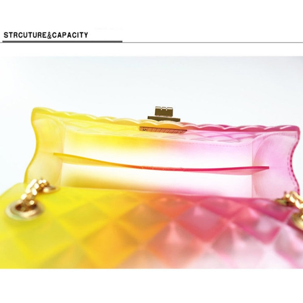 Colorful Jelly Purse Medium Quilted Crossbody Bag