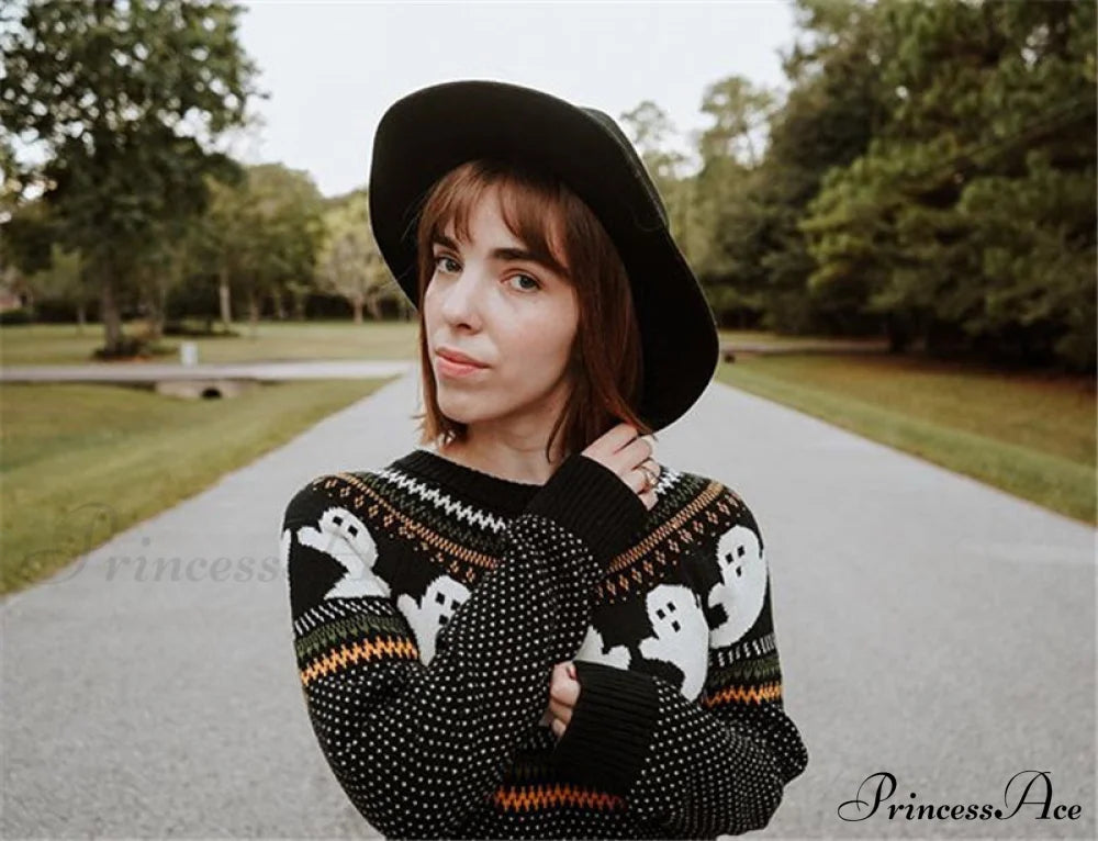 Pumpkin Knitted Pullovers Sweaters
