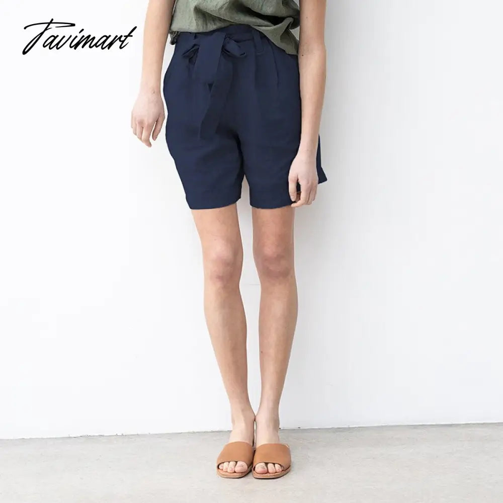 100% Linen Women'S Summer Shorts Casual High Waist Wide Leg Pants With Belt Oversize Shorts Free Shipping Items Short Femme éTé