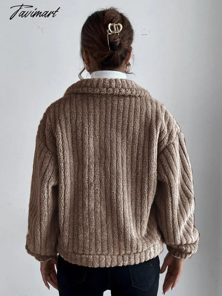Autumn Winter Female Long Sleeve Urban Warm Casual Short Coats Women Solid Color Office Elegant Tops