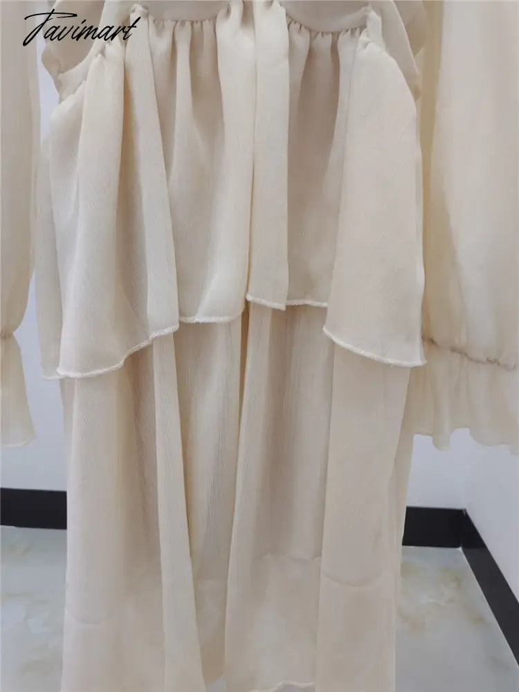 Casual Women Square Collar Front Ruched Chiffon Dress Female Mini Ruffles Retro Dress y2k long sleeve dress vestidos