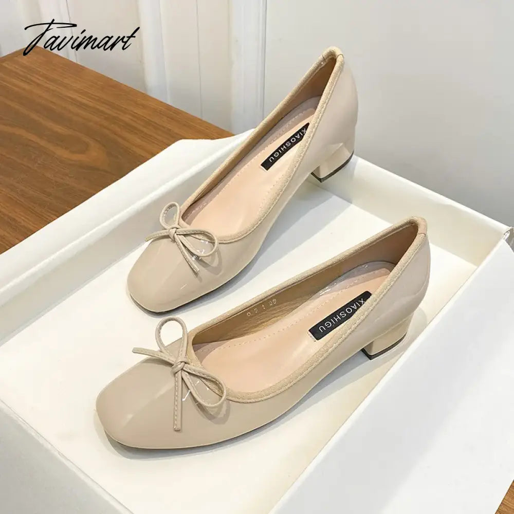 Classic Female Flats Ballerina Shoes Women Fashion Square Toe Pleated Ballet Bow Knot Shallow Moccasin Casual Loafer