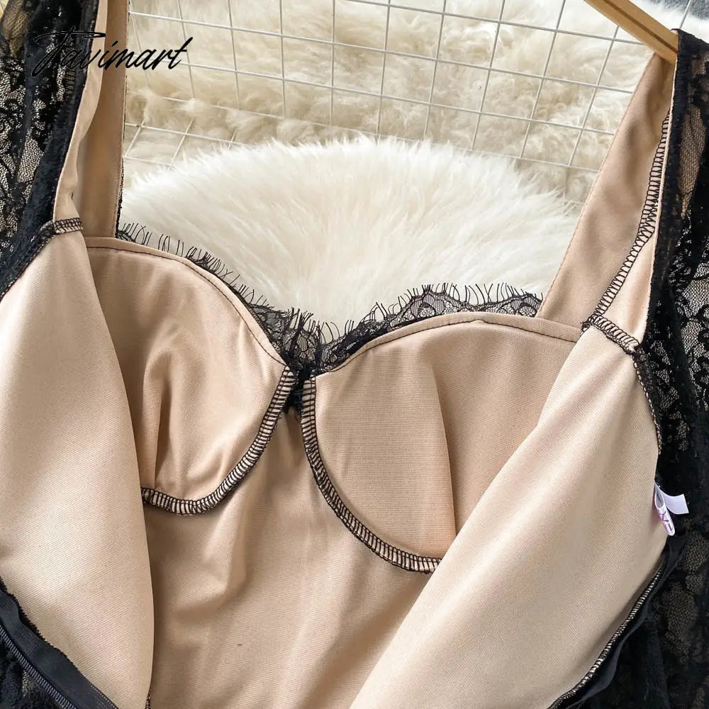Elegant Black Lace Dress Women Sexy Hollow Out Mini Party Dress Square Collar Full Sleeve Slim Waist A-line Clubwear Robe Femme
