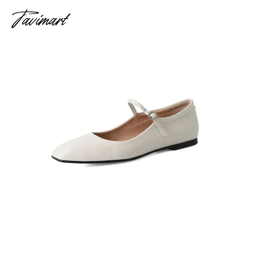 Fashion Pumps New High Quality Genuine Leather Vintage Mary Jane Shoes Square Toe High Heels Flat Shoes Lightweight Shoes