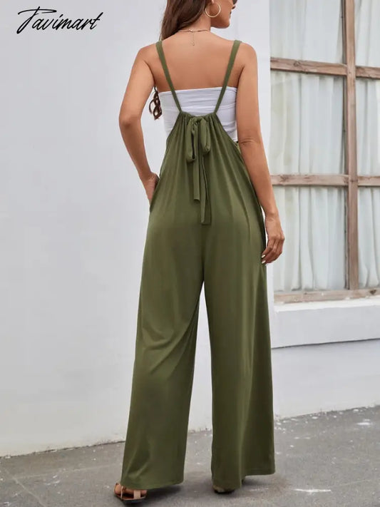 Fashion Women's Jumpsuits Summer Women Rompers New Solid High Waist Sexy Backless Casual Loose Wide Leg Jumpsuits
