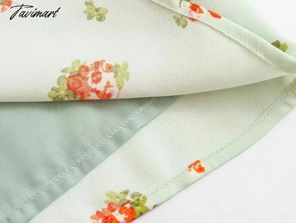French Style Fashion Indie Folk Floral Print Skirts Elegant Belt A-line Skirts Women