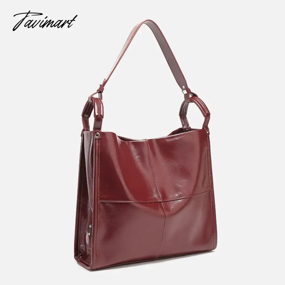 Korean Vintage Tote Bag For Women Luxury Designer Handbag Purses 2024 New In PU Oil Wax Leather Sequined Large Capacity Shoulder
