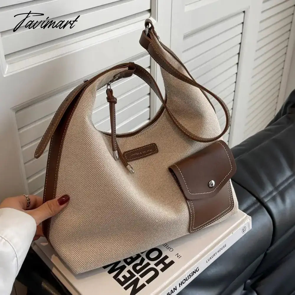 Large capacity retro bag, fashionable tote bag, commuting one shoulder underarm bag, Christmas gift