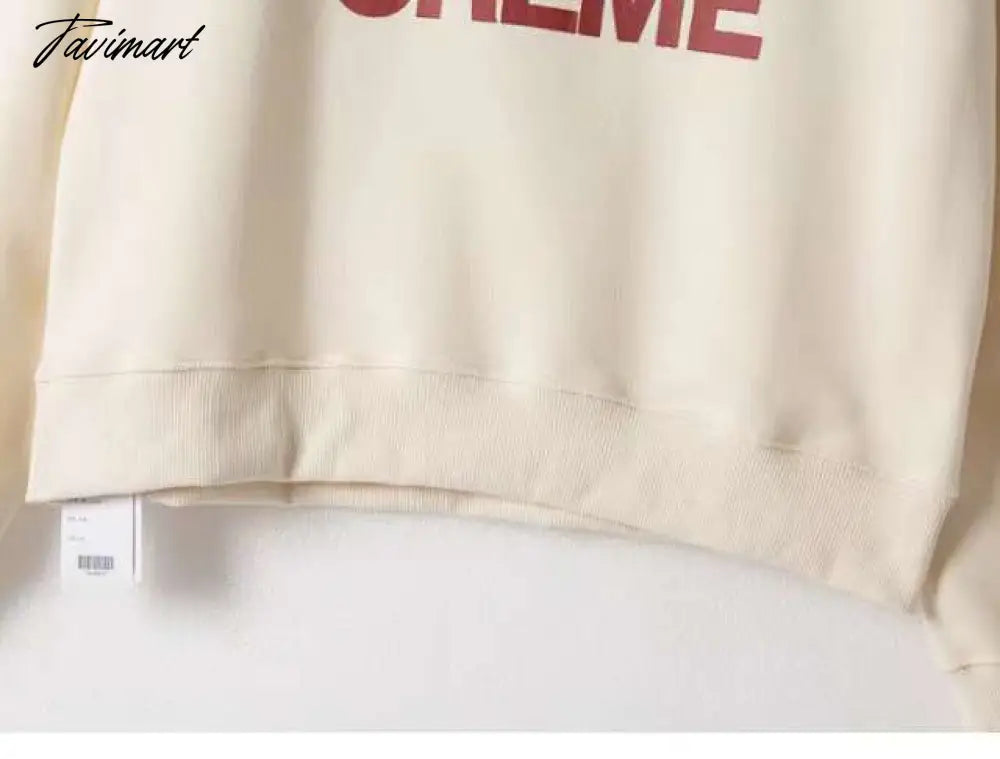 Letter Print Sweatshirt Women Autumn Winter Round Neck Casual Oversized Sweaters Tops Femme Fasion Pullover Hoodie
