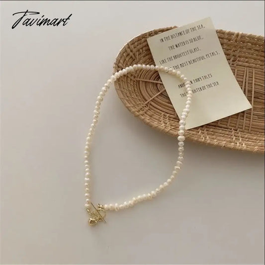 Minar Korean Vintage Natural Freshwater Pearl Chokers Necklaces for Women Gold Color Copper Toggle Clasp Circle Necklace Jewelry