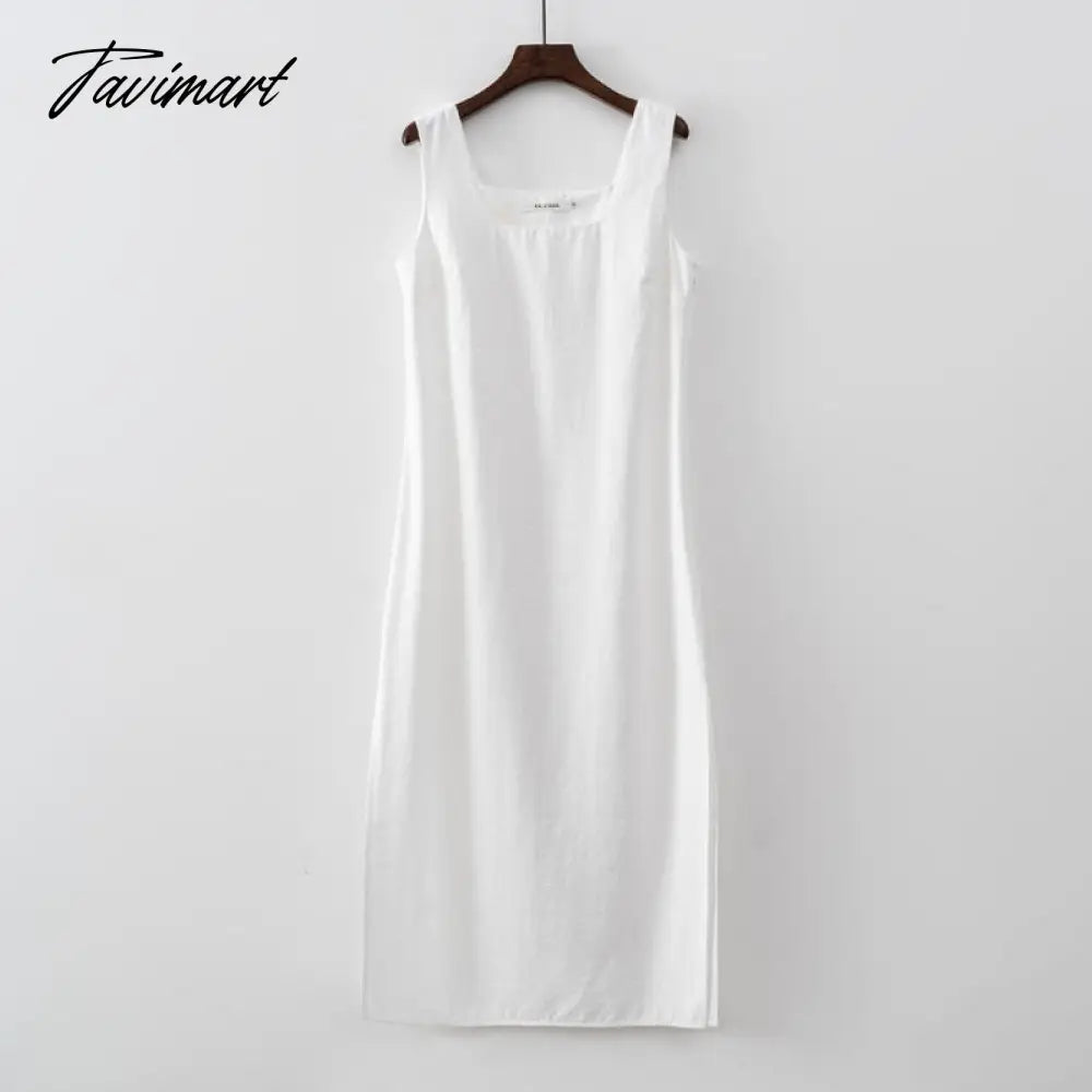 New Design Summer Women Solid Sleeveless Fashion Dress Split Tank Dress beach