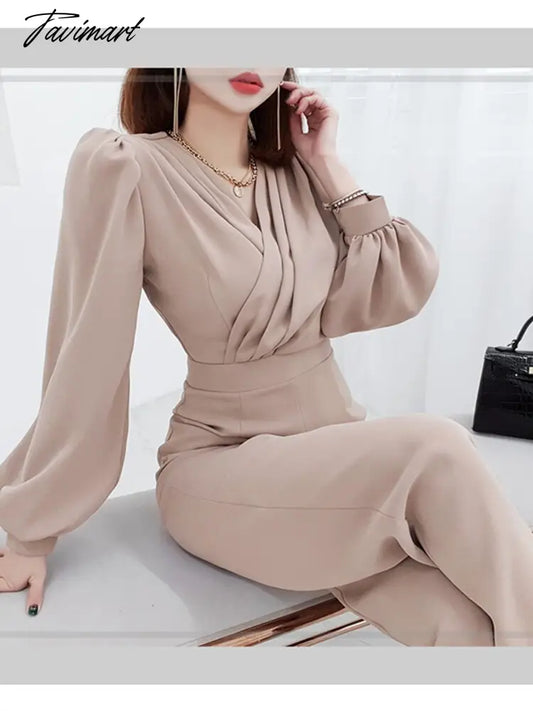 New Spring Summer Women Casual Wide Leg Pant Jumpsuits Female Fashion Elegant Office Lady Long Rompers
