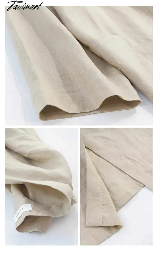Retro 100% Linen Women'S Coats Casual Loose Long Sleeve Trench Coat Japanese Korean Overcoat Female Cardigan Jackets Abrigos