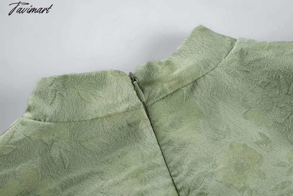 Ruffles Pleated Green Dress Puff Sleeve Vintage Harajuku Cheongsam Dresses Women Party Elegant A-Line Sweet Prepply Cute Vestido