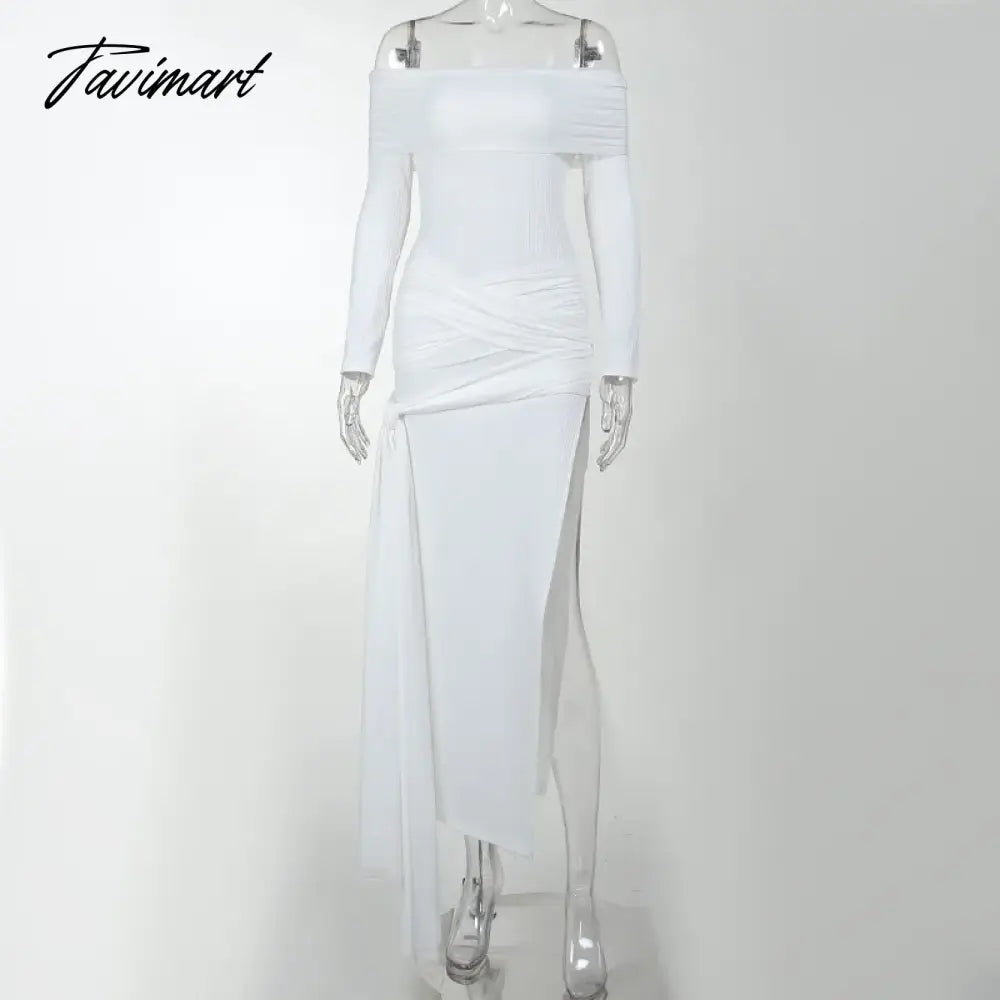 Side Slit Folds Maxi Dresses For Women Sexy Hollow Out High Waist Bodycon Dress Holiday Fashion Beach Party Evening Dress