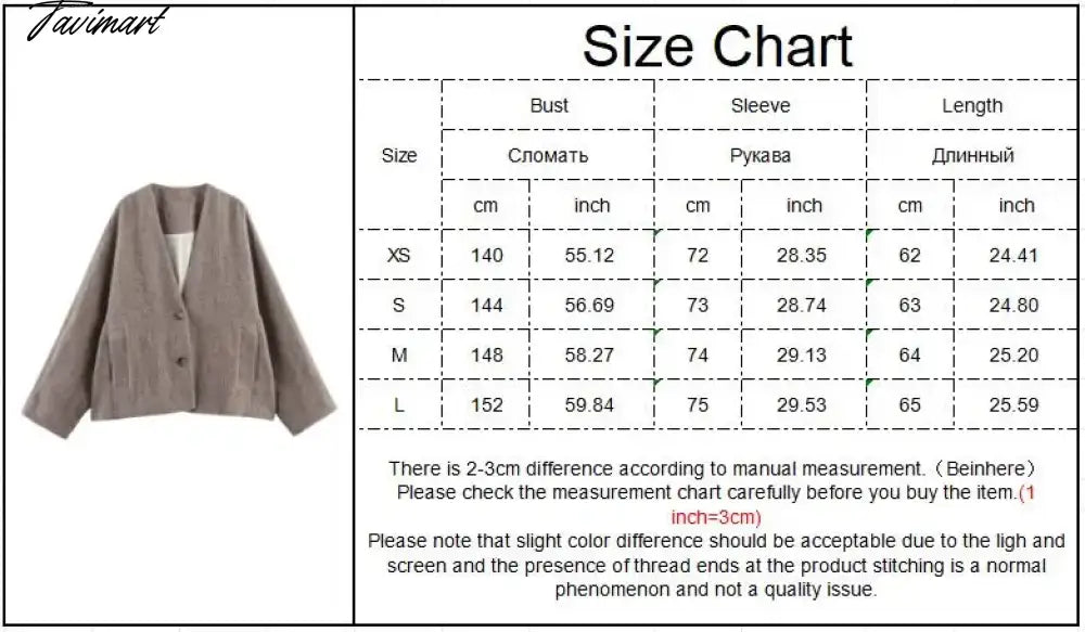 Solid Faux Woolen Blend Jacket For Woman 2024 Winter Warm Solid V-neck Single Breasted Loose Coats Fashion New All-matc Jackets