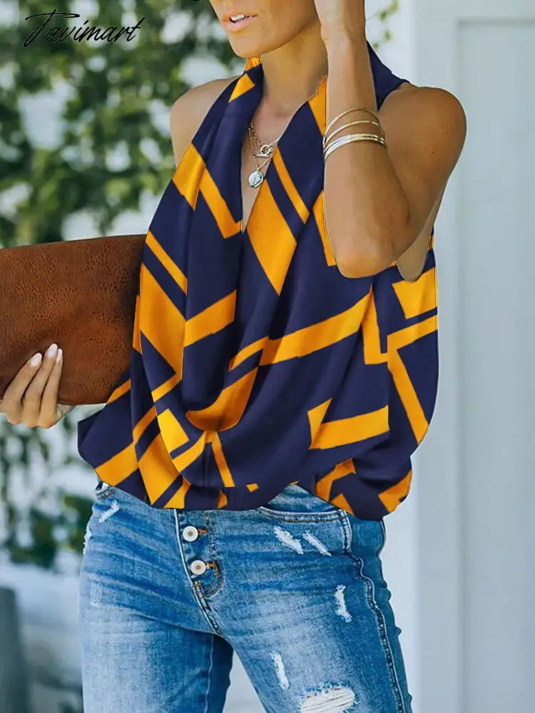 Solid Women Casual Sleeveless Pullovers Shirt Loose Elegant Basic Streetwear Tops Summer Female Sexy Deep V Neck Blouse Blusa