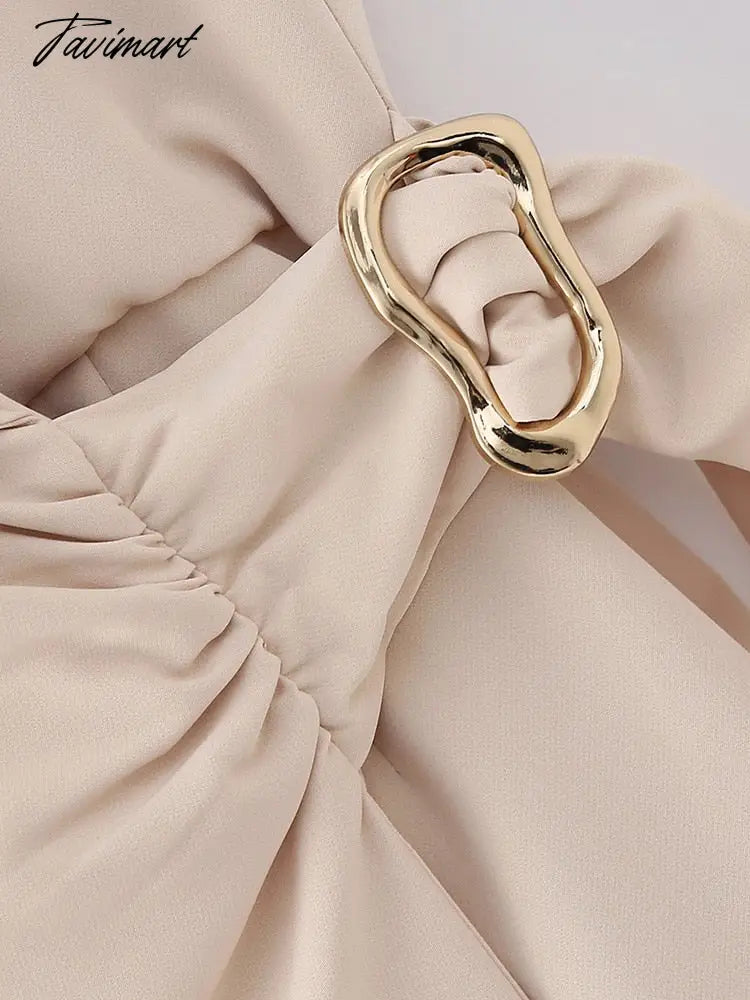 Summer Jumpsuit Women Lapel Collar Office Elegant Blazer Style Playsuit Shorts Sleeveless Golden Buckle Wrap Effect Romper