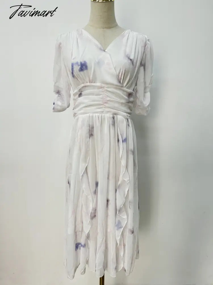 Summer New Women Fashion Elegant Print Midi Dresses Female Casual A-Line Holiday Party Vestdios Clothes