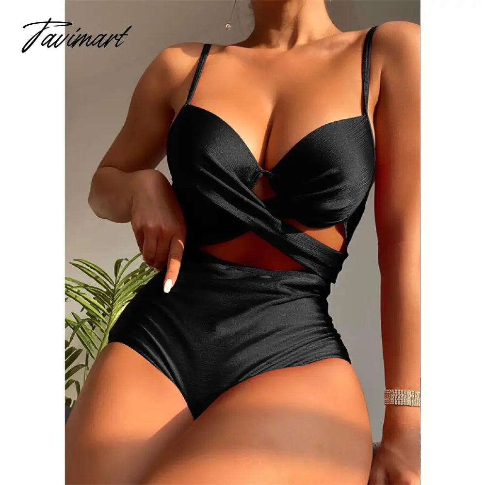 Summer One Piece Beach Swimwear Bodysuit Mujer Sexy Underwire Push Up Bikini Swimsuit Women Hollow Out High Waist Monokini