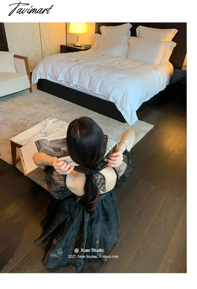 Summer Sexy Party Dress Women French Style Princess Sweet Kawaii Mini Dress Puff Sleeve Casual Office Elegant Dresses for Women