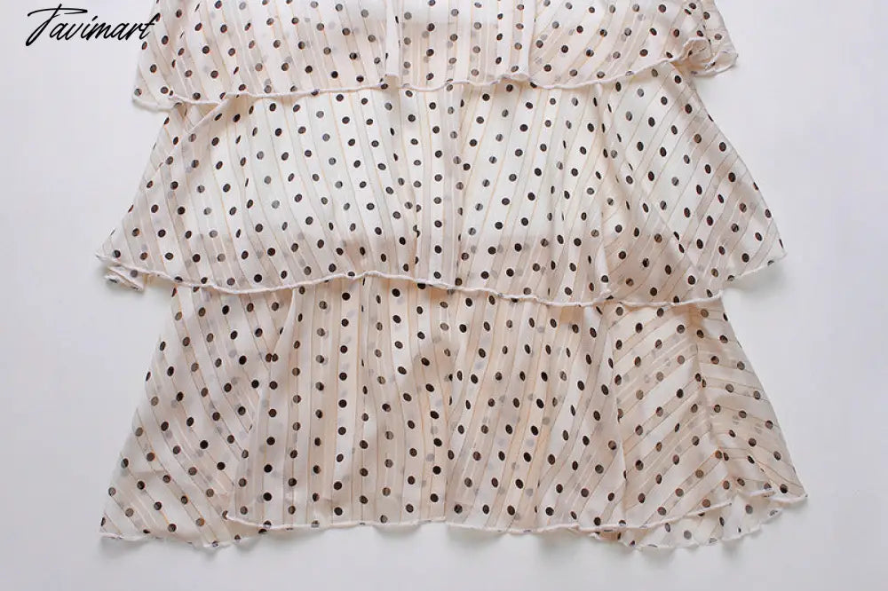 Summer Vintage Women Maxi Ruffle Dress Long Sleeve Cake Dress Polka Dot Print Sexy Maxi Tunic Beach Dress Vocation