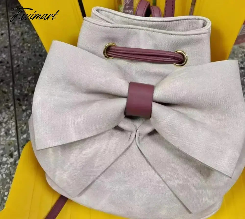 Sweet Big Bow Backpacks for Women 2024 New All Match Elegant Pink School Style Chic Drawstring Designed Pack сумка Bolsa