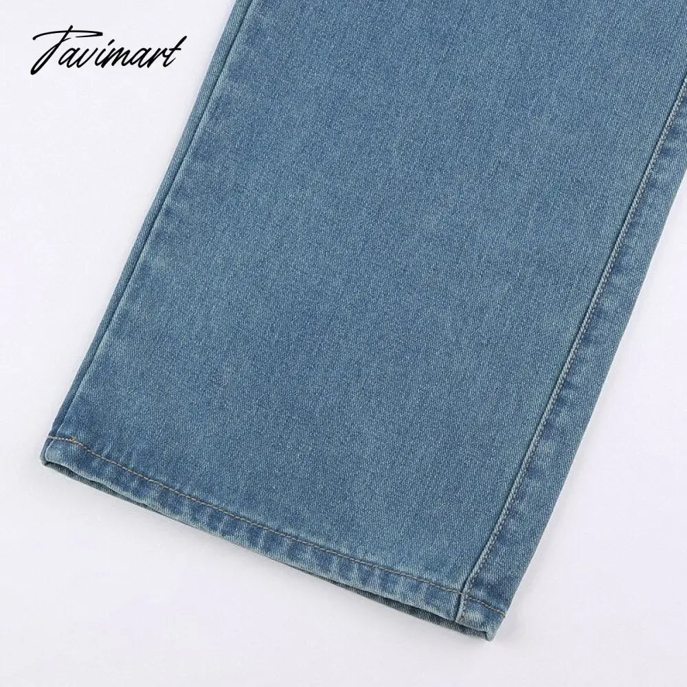 Women Light Blue Denim Jeans Casual Straight Loose Long Trousers pantalones mujer verano Autumn High Waist pantalones
