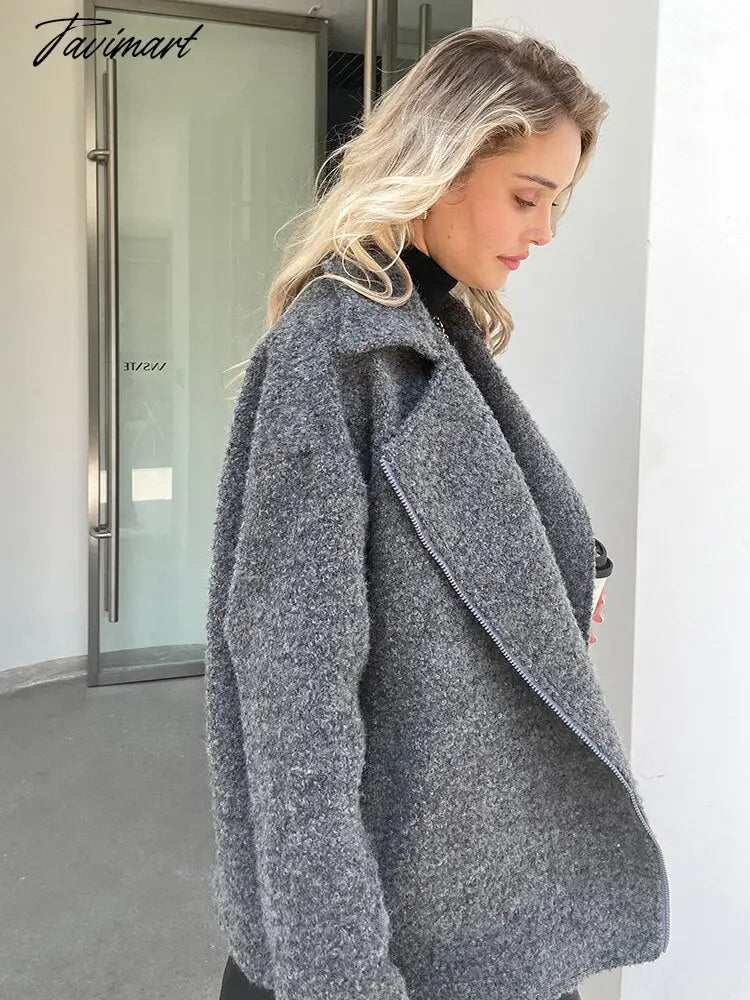 Women Spring Autumn New design Tweed Jacket and Coat Blue Outerwear