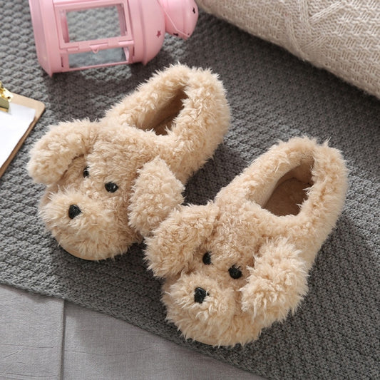 Teddy Dog Slippers Winter Animal House Shoes for Women