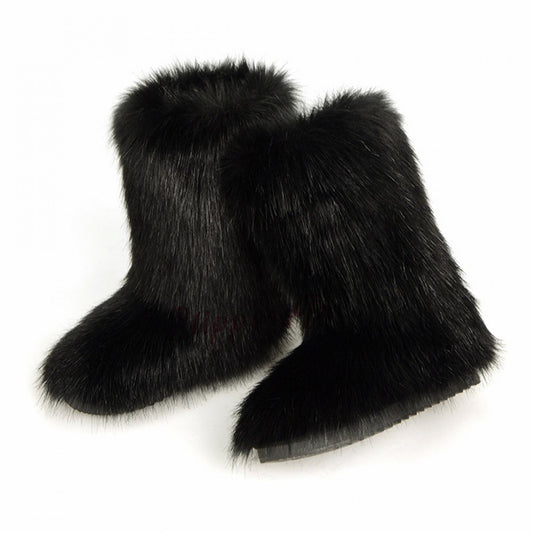 Winter Fluffy Boots Warm Fur Shoes for Women