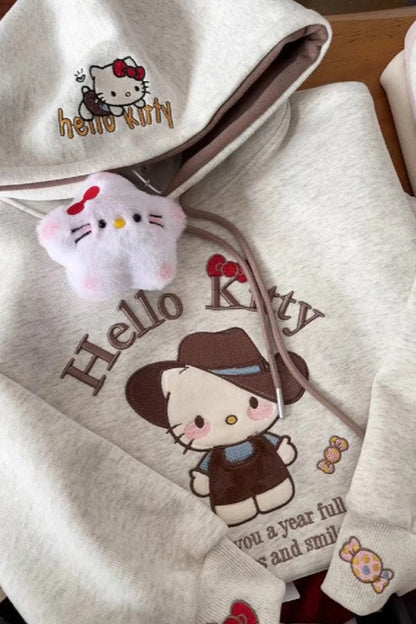 Whimsical Cartoon Print Pullover Hoodie