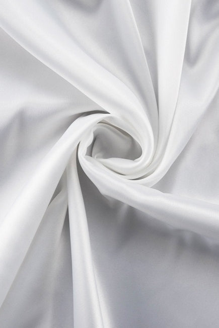 White Satin Slit Fishtail Maxi Skirt