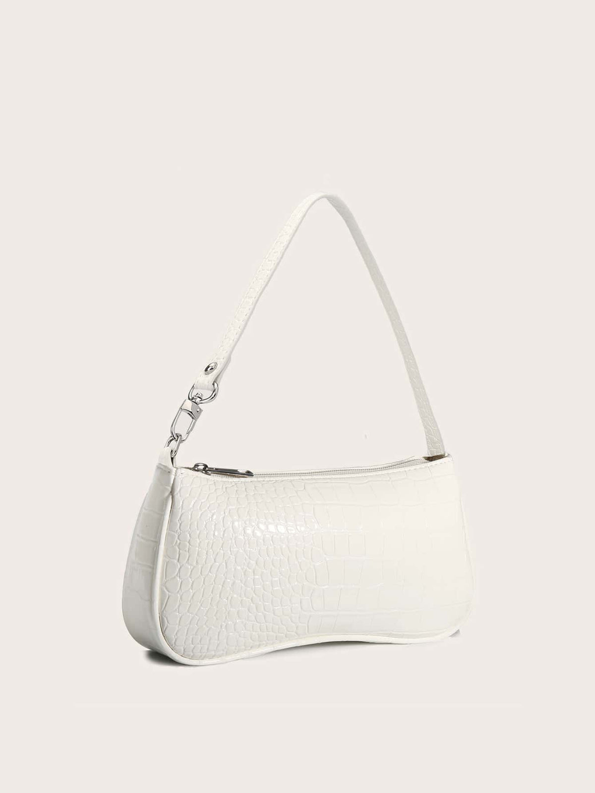Crocodile Embossed Baguette Bag