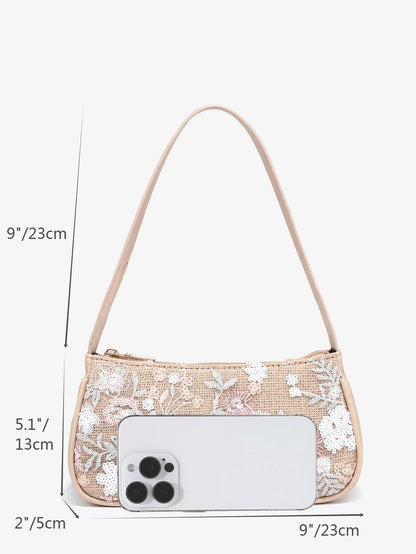 Crocodile Embossed Baguette Bag