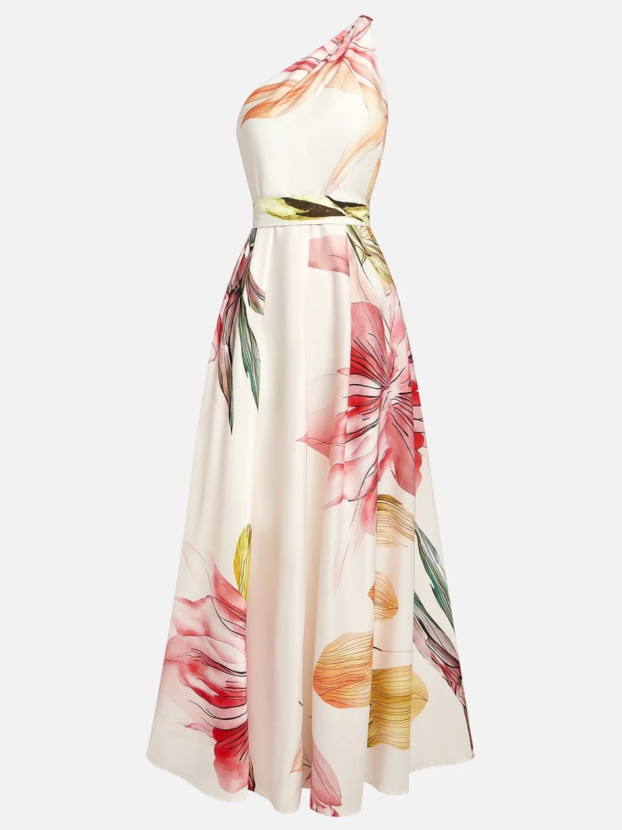 All-over Print Halter Waist Parties Vacation Maxi Dresses